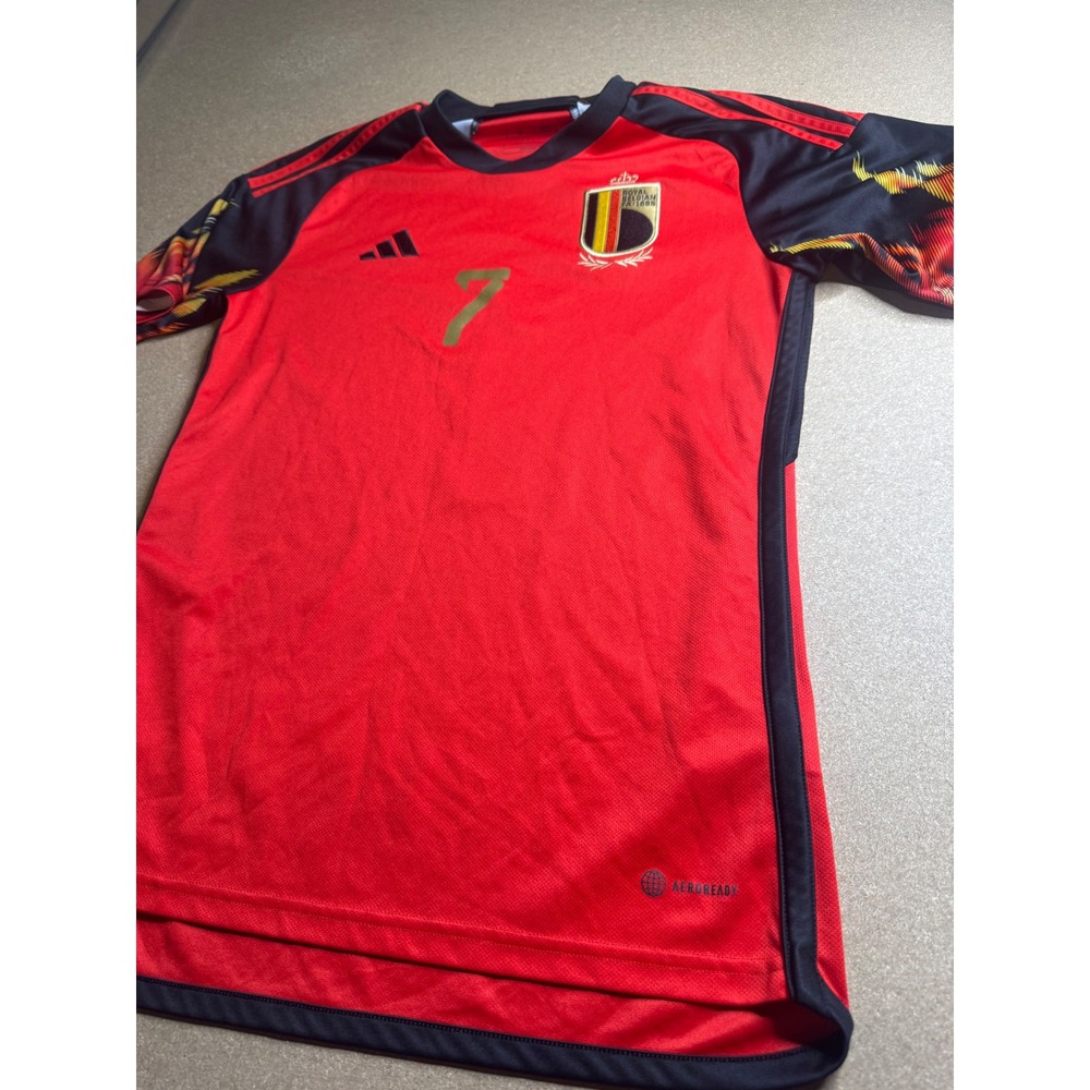 Adidas Belgium 2022 Home Jersey De Bruyne 7 Red Devils Soccer Shirt HD9412 Men S